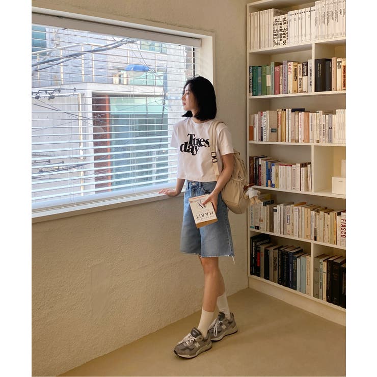 プリントクロップドカラーTシャツ | by muni:r | 詳細画像4 