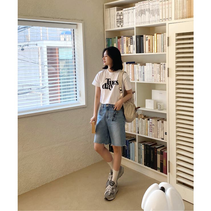 プリントクロップドカラーTシャツ | by muni:r | 詳細画像8 
