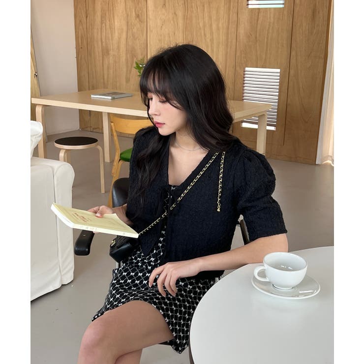 エンボスリボン2WAYパフブラウス | by muni:r | 詳細画像11 