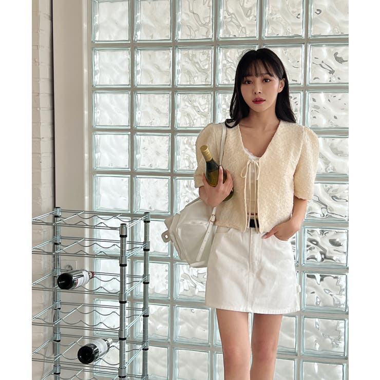 エンボスリボン2WAYパフブラウス | by muni:r | 詳細画像19 