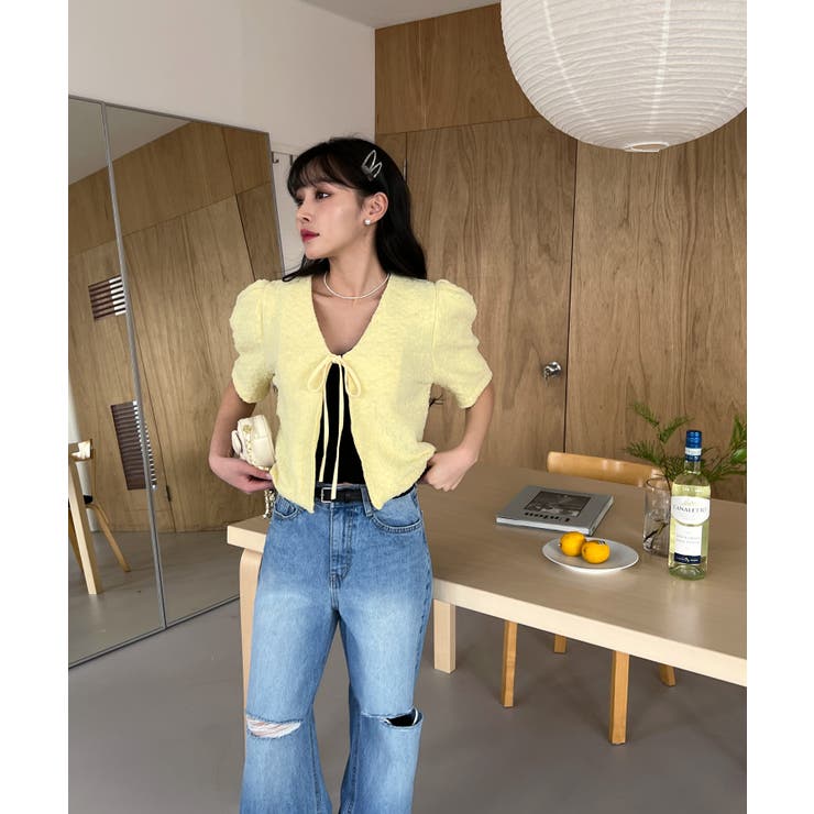 エンボスリボン2WAYパフブラウス | by muni:r | 詳細画像33 