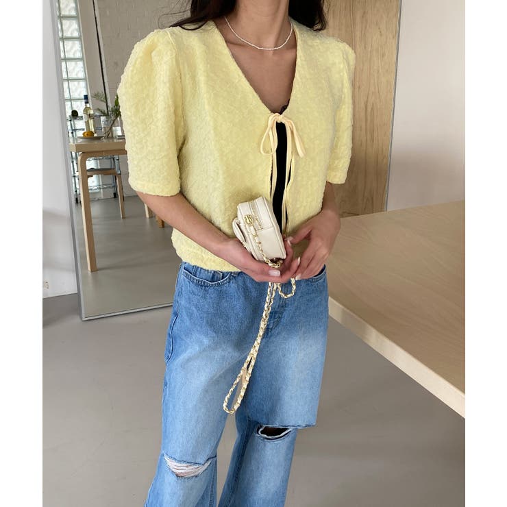 エンボスリボン2WAYパフブラウス | by muni:r | 詳細画像39 