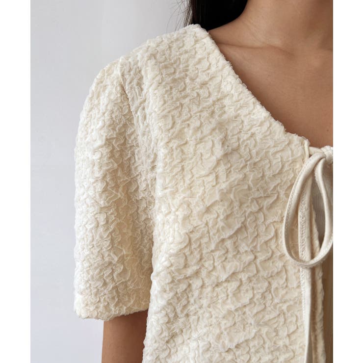 エンボスリボン2WAYパフブラウス | by muni:r | 詳細画像47 