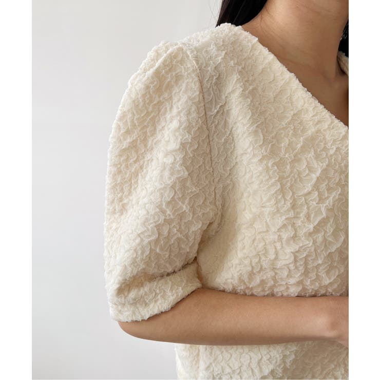 エンボスリボン2WAYパフブラウス | by muni:r | 詳細画像48 