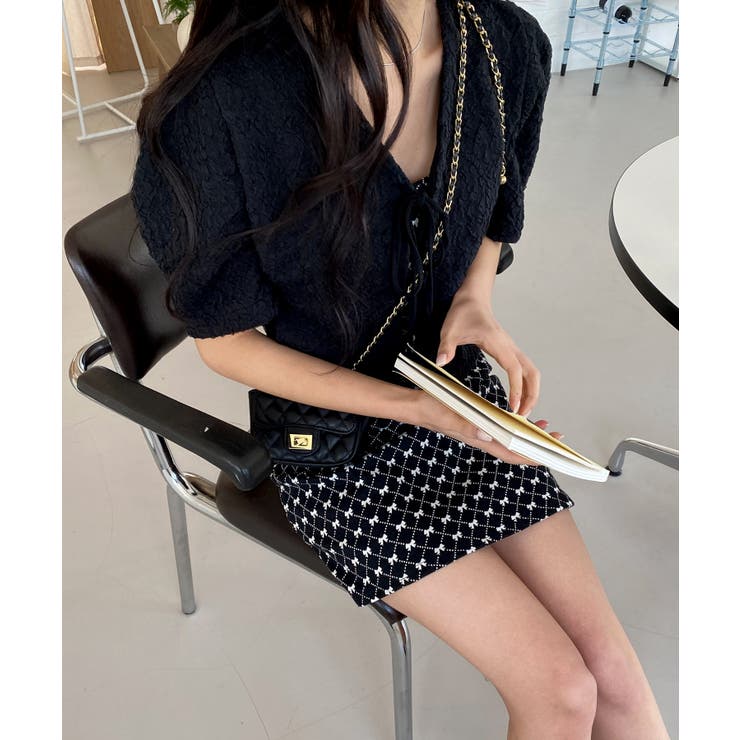 エンボスリボン2WAYパフブラウス | by muni:r | 詳細画像7 