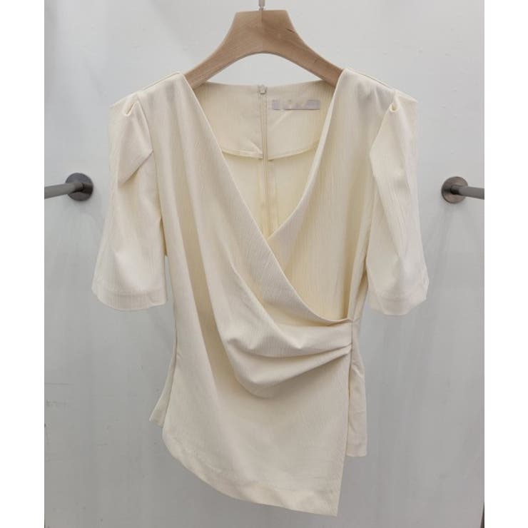 フェミニンラップ半袖ブラウス | by muni:r | 詳細画像10 