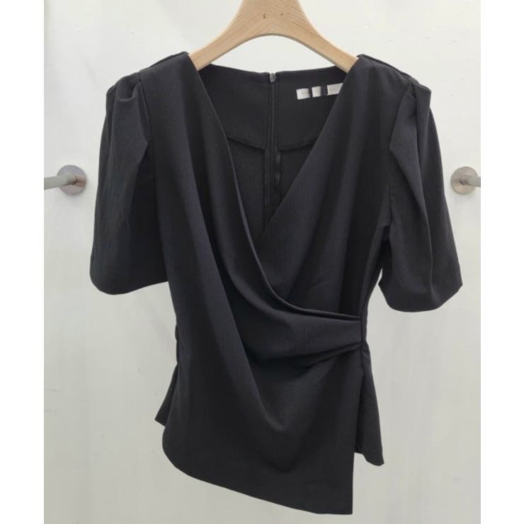 フェミニンラップ半袖ブラウス | by muni:r | 詳細画像14 