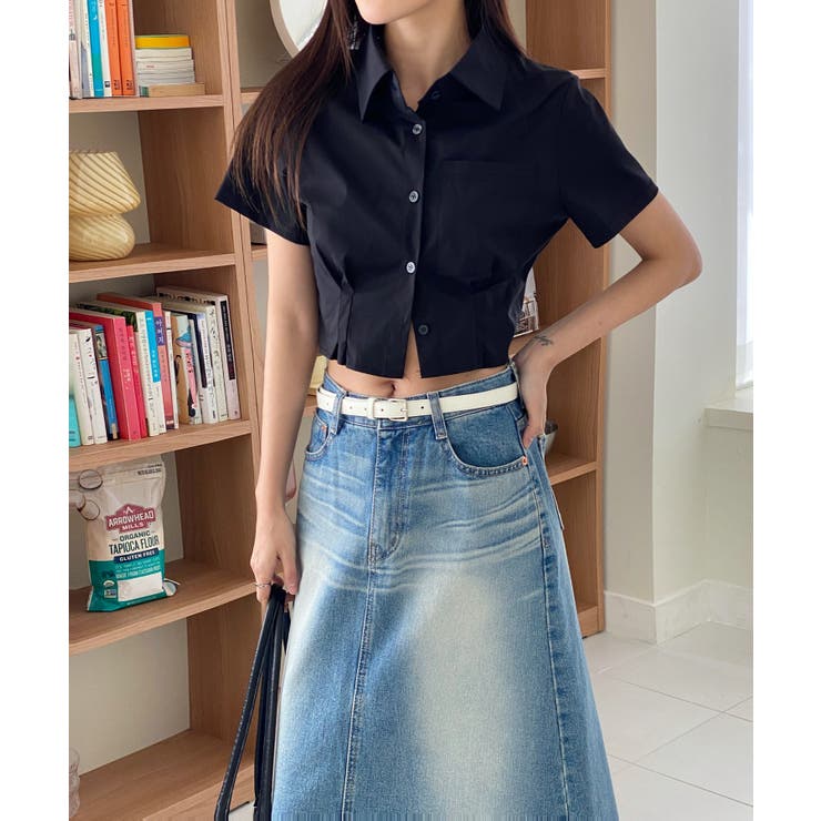 ユニークウォッシングデニムロングスカート | by muni:r | 詳細画像14 