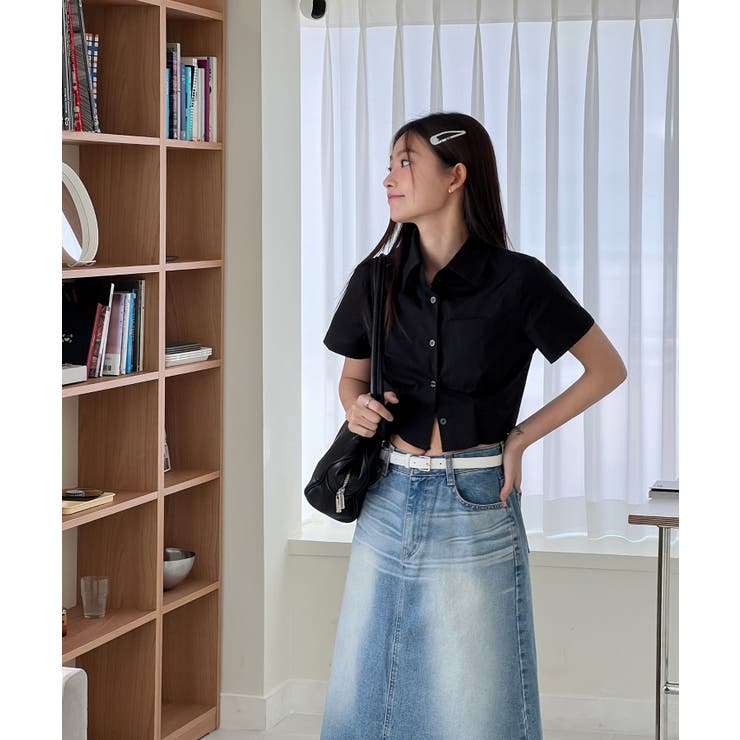 ユニークウォッシングデニムロングスカート | by muni:r | 詳細画像15 