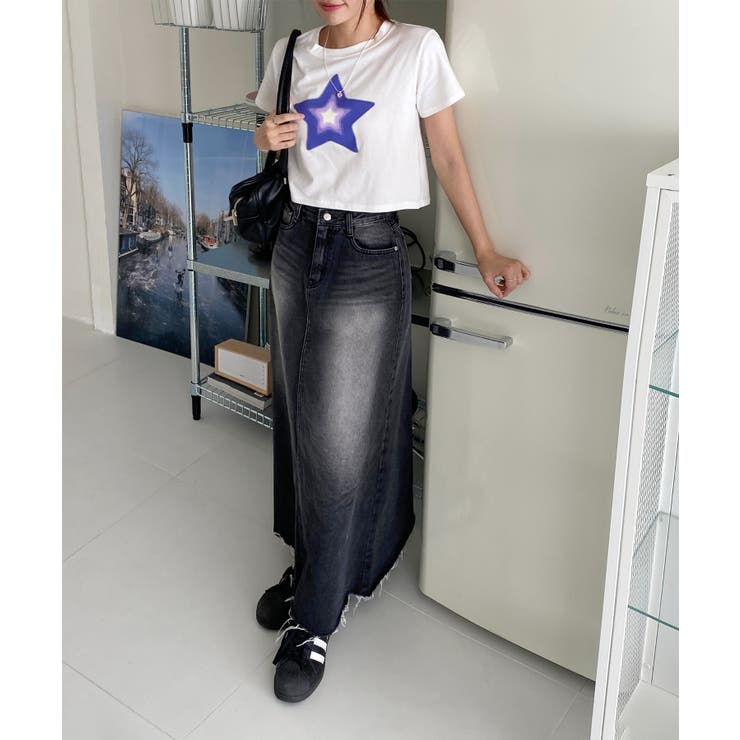 ユニークウォッシングデニムロングスカート | by muni:r | 詳細画像19 