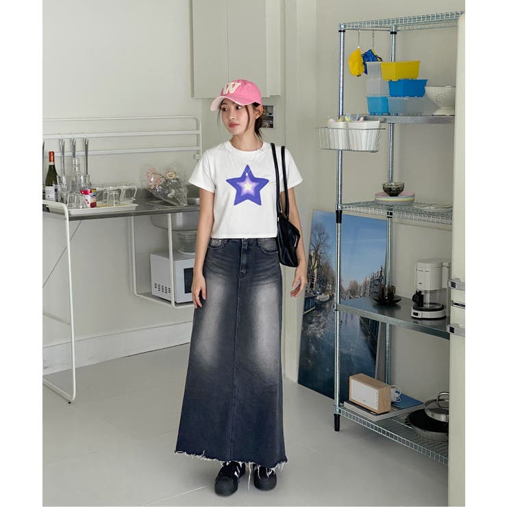 ユニークウォッシングデニムロングスカート | by muni:r | 詳細画像24 