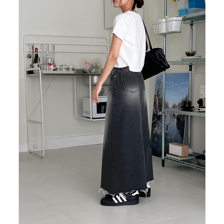 ユニークウォッシングデニムロングスカート | by muni:r | 詳細画像26 