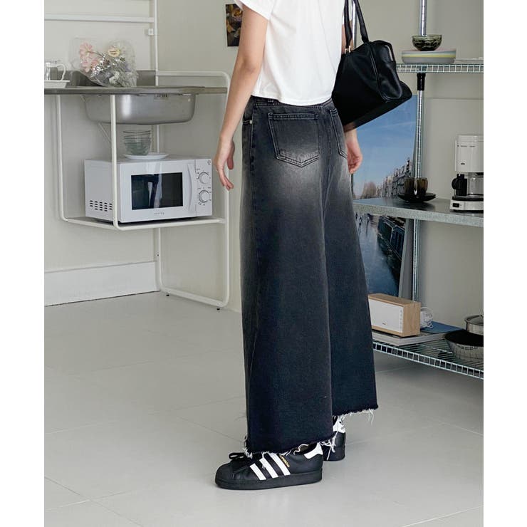 ユニークウォッシングデニムロングスカート | by muni:r | 詳細画像27 