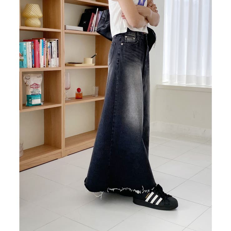 ユニークウォッシングデニムロングスカート | by muni:r | 詳細画像28 