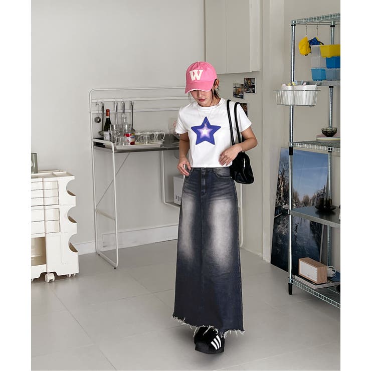 ユニークウォッシングデニムロングスカート | by muni:r | 詳細画像30 