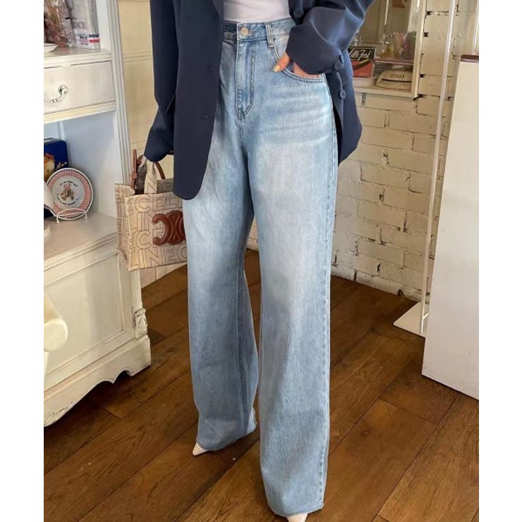 ハートプリントワイドデニムパンツ | by muni:r | 詳細画像5 