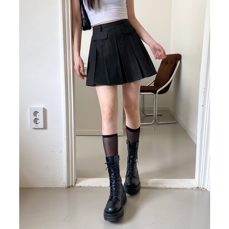 デニムポケットプリーツミニスカート | by muni:r | 詳細画像2 