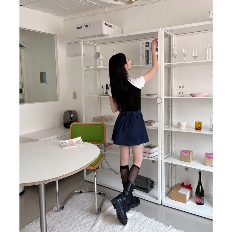 デニムポケットプリーツミニスカート | by muni:r | 詳細画像24 