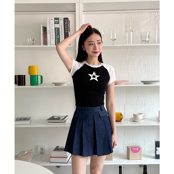 デニムポケットプリーツミニスカート | by muni:r | 詳細画像35 