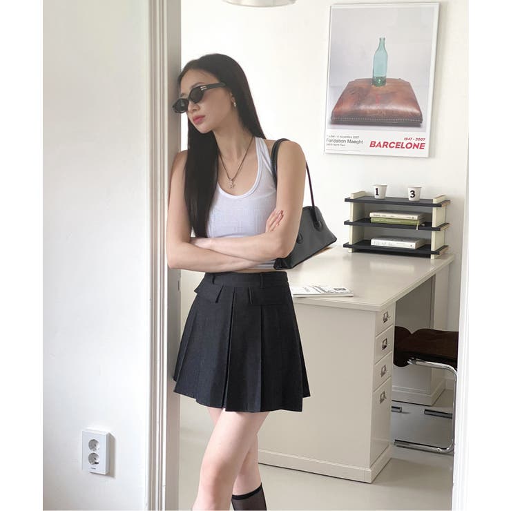 デニムポケットプリーツミニスカート | by muni:r | 詳細画像9 