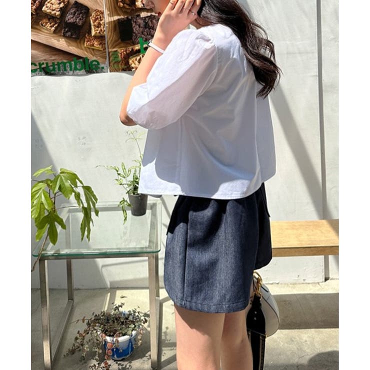 ロマンチックVシャーリングブラウス | by muni:r | 詳細画像2 