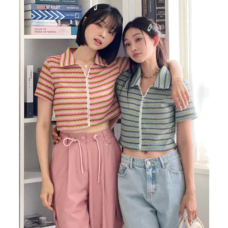 ストライプジップアップTシャツ | by muni:r | 詳細画像19 