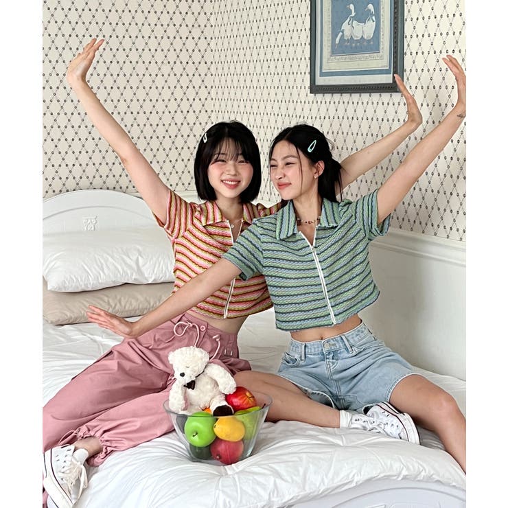 ストライプジップアップTシャツ | by muni:r | 詳細画像23 