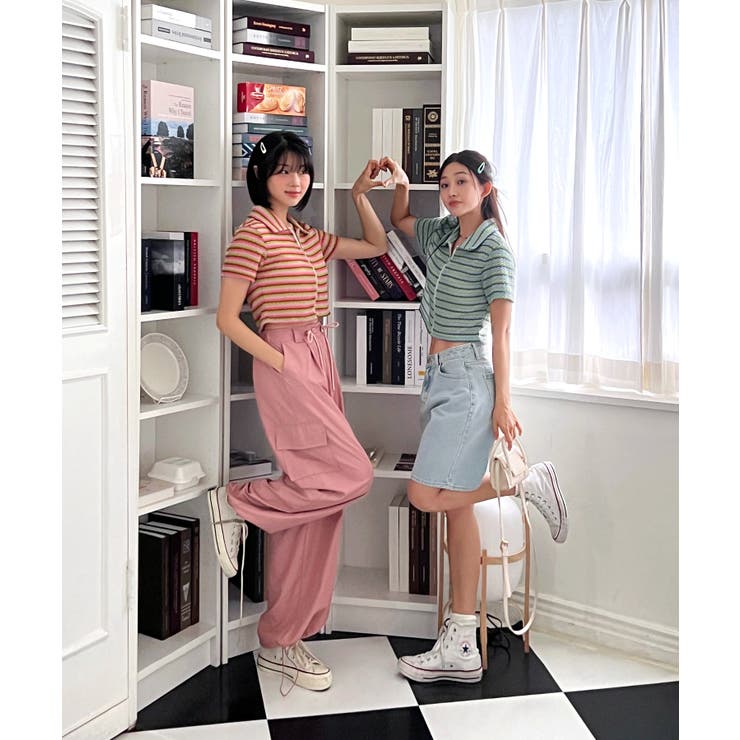 ストライプジップアップTシャツ | by muni:r | 詳細画像26 