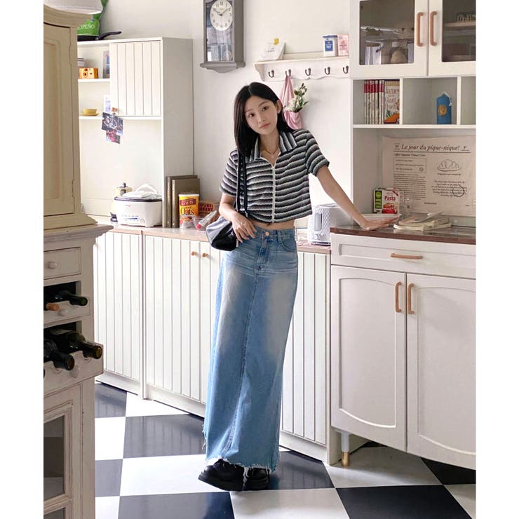 ストライプジップアップTシャツ | by muni:r | 詳細画像3 