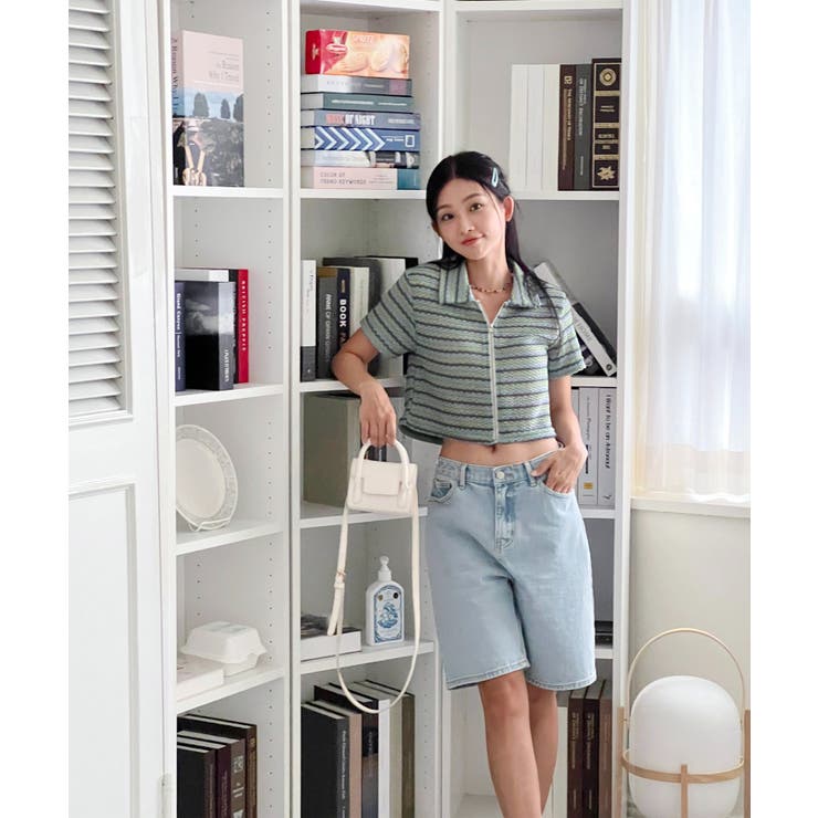 ストライプジップアップTシャツ | by muni:r | 詳細画像31 