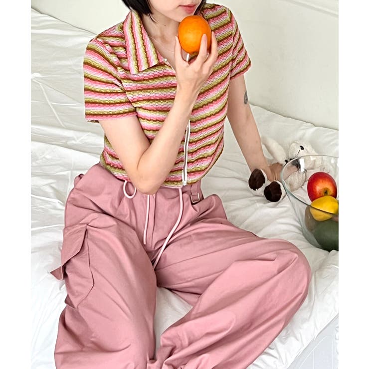 ストライプジップアップTシャツ | by muni:r | 詳細画像43 