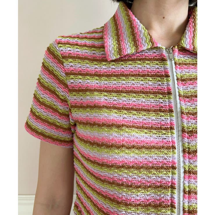 ストライプジップアップTシャツ | by muni:r | 詳細画像47 