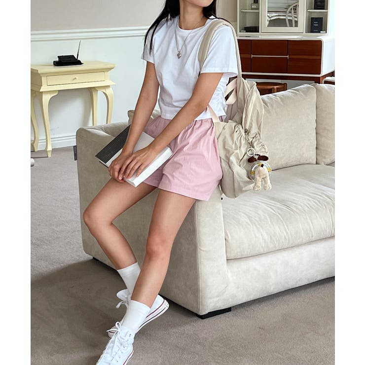 シャーリングクロップド半袖Tシャツ | by muni:r | 詳細画像10 