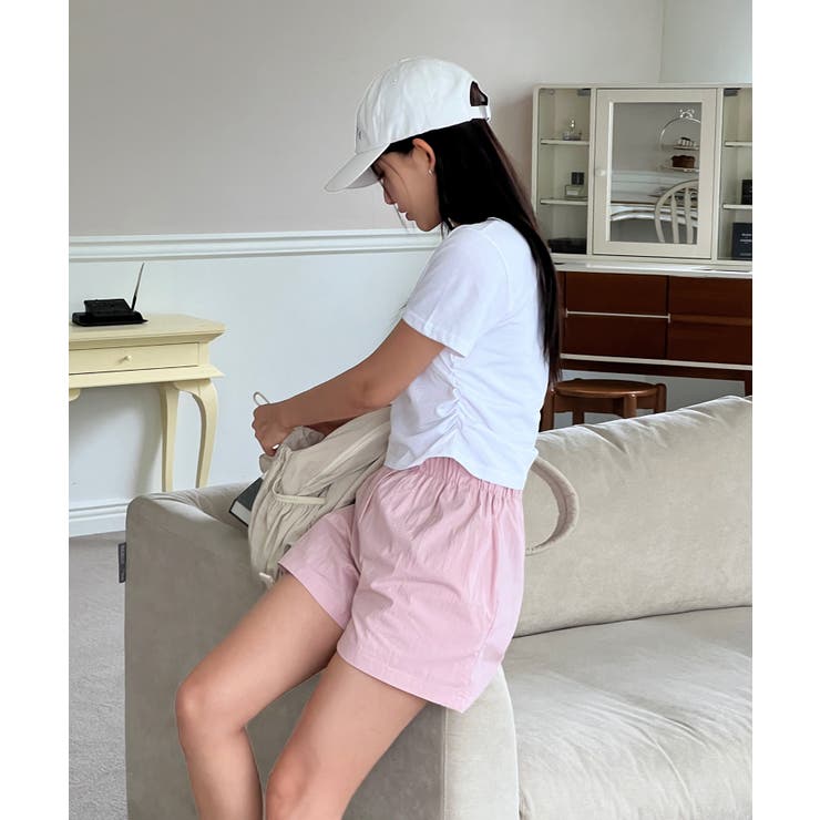 シャーリングクロップド半袖Tシャツ | by muni:r | 詳細画像11 