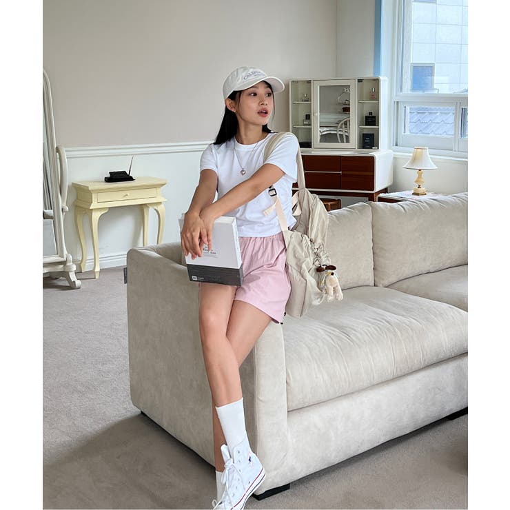 シャーリングクロップド半袖Tシャツ | by muni:r | 詳細画像12 