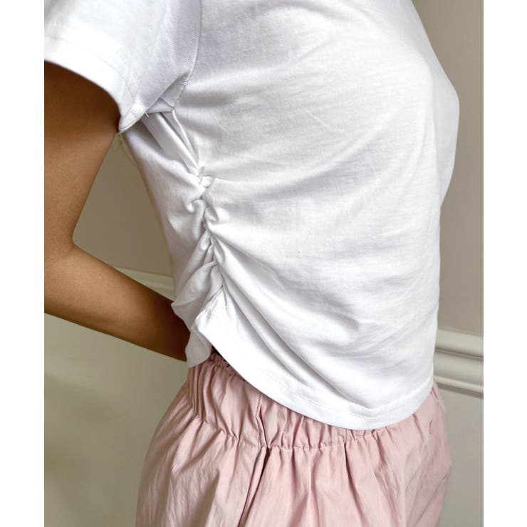 シャーリングクロップド半袖Tシャツ | by muni:r | 詳細画像17 