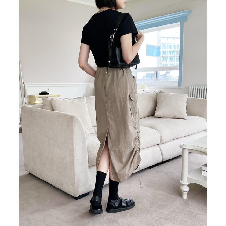 シャーリングクロップド半袖Tシャツ | by muni:r | 詳細画像25 