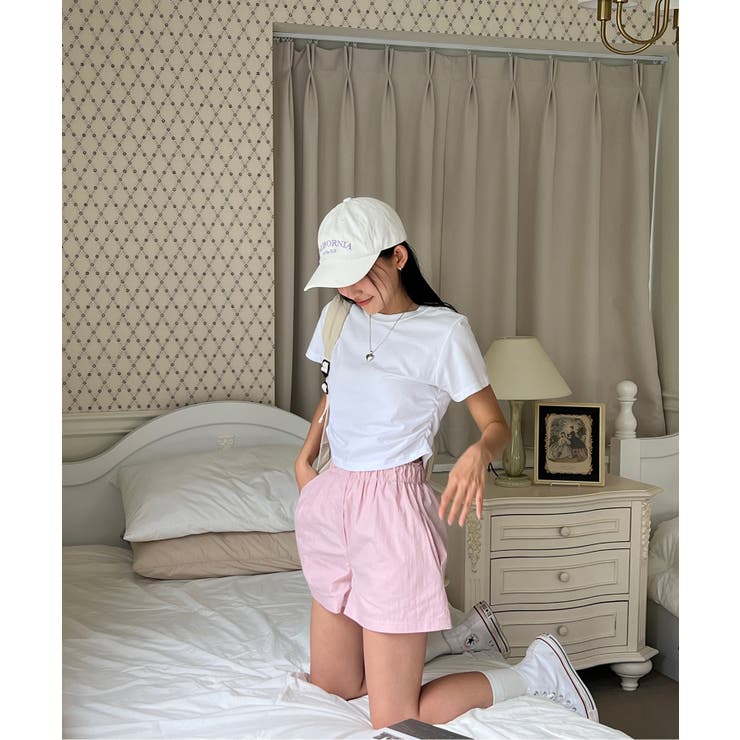 シャーリングクロップド半袖Tシャツ | by muni:r | 詳細画像9 