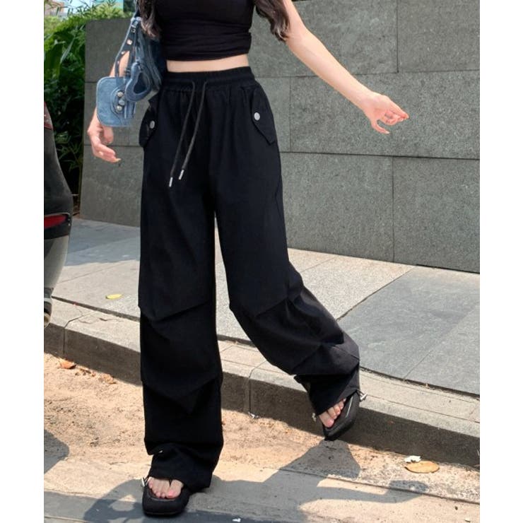 ストラップバンディングワイドロングパンツ | by muni:r | 詳細画像1 