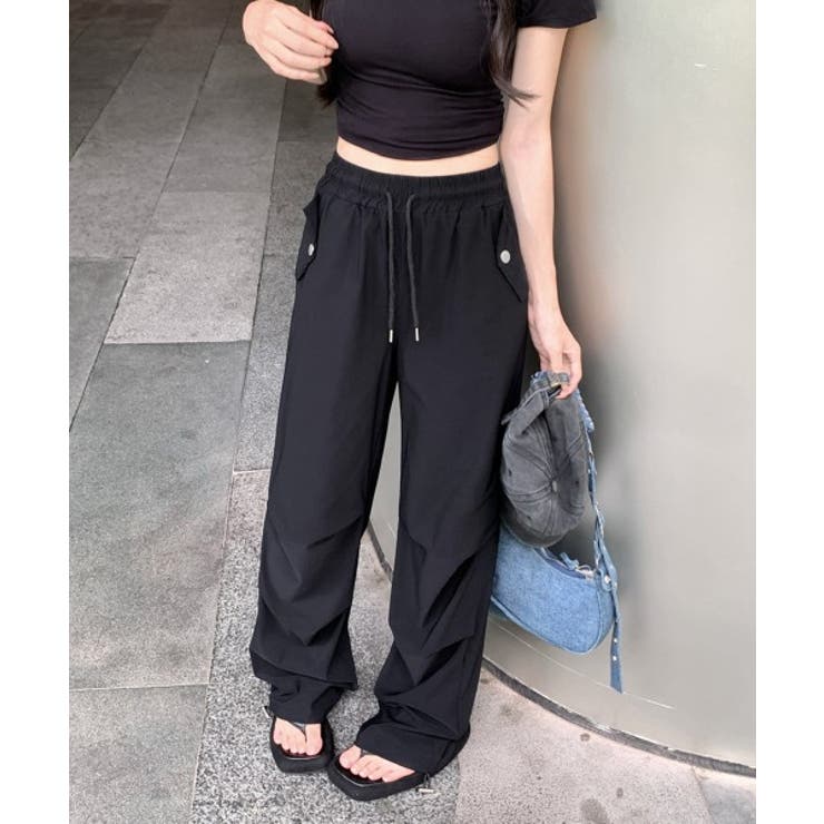 ストラップバンディングワイドロングパンツ | by muni:r | 詳細画像3 