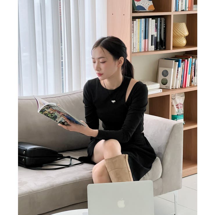 スリムフィットショルダースリットロングTシャツ 2023 FW | by muni:r | 詳細画像13 