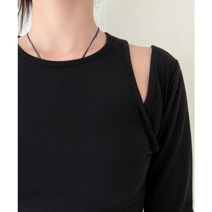 スリムフィットショルダースリットロングTシャツ 2023 FW | by muni:r | 詳細画像17 