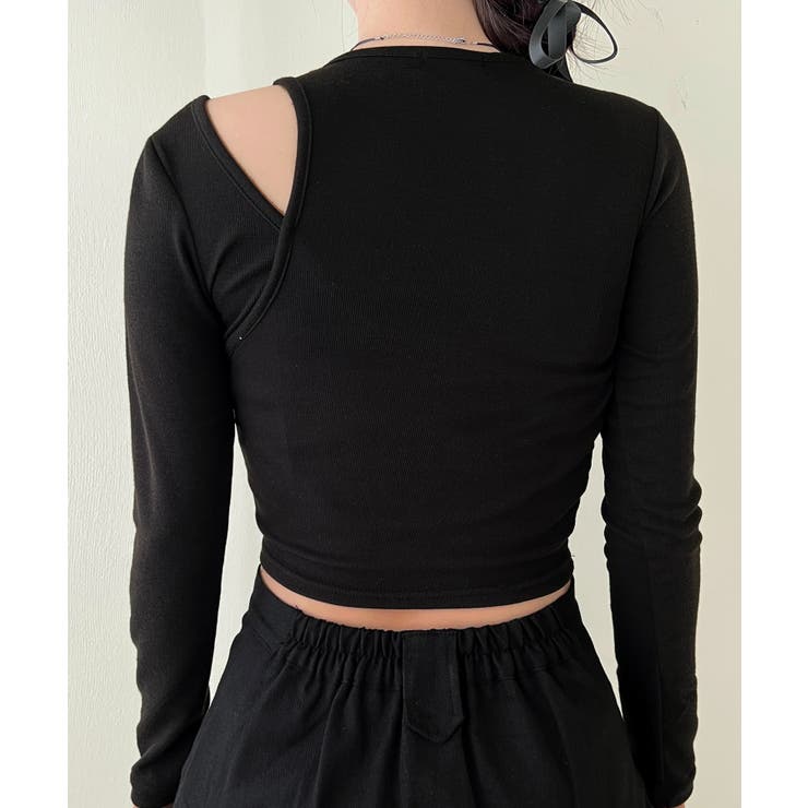 スリムフィットショルダースリットロングTシャツ 2023 FW | by muni:r | 詳細画像18 