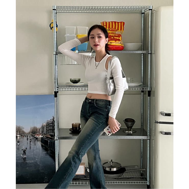 スリムフィットショルダースリットロングTシャツ 2023 FW | by muni:r | 詳細画像31 