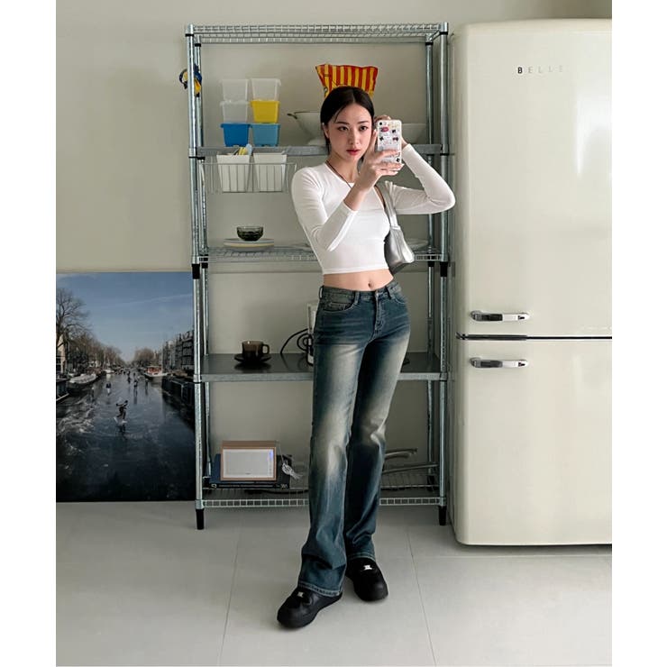 スリムフィットショルダースリットロングTシャツ 2023 FW | by muni:r | 詳細画像32 