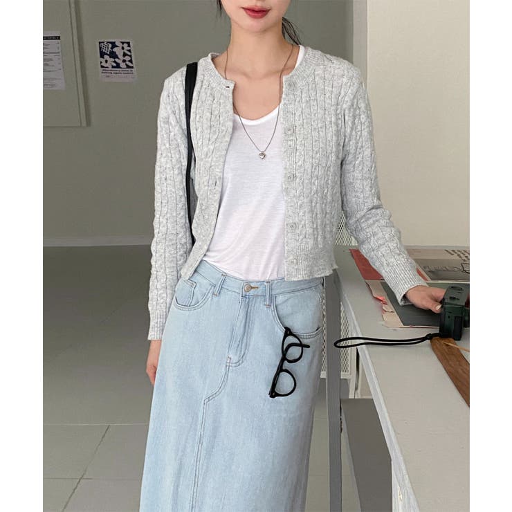 ケーブル編みニットカーディガン/2023 FW COLLECTION | by muni:r | 詳細画像38 