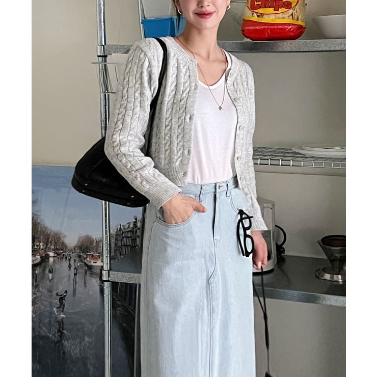 ケーブル編みニットカーディガン/2023 FW COLLECTION | by muni:r | 詳細画像49 