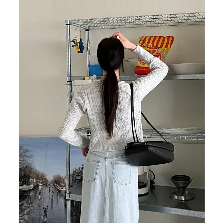 ケーブル編みニットカーディガン/2023 FW COLLECTION | by muni:r | 詳細画像50 
