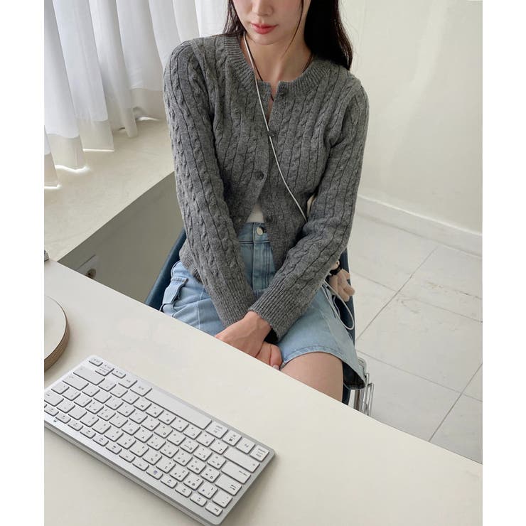 ケーブル編みニットカーディガン/2023 FW COLLECTION | by muni:r | 詳細画像6 