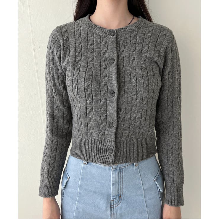 ケーブル編みニットカーディガン/2023 FW COLLECTION | by muni:r | 詳細画像80 